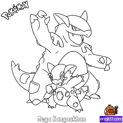 Free printable Mega Kangaskhan Coloring Page - Free Printable Pokemon Coloring Sheets coloring page